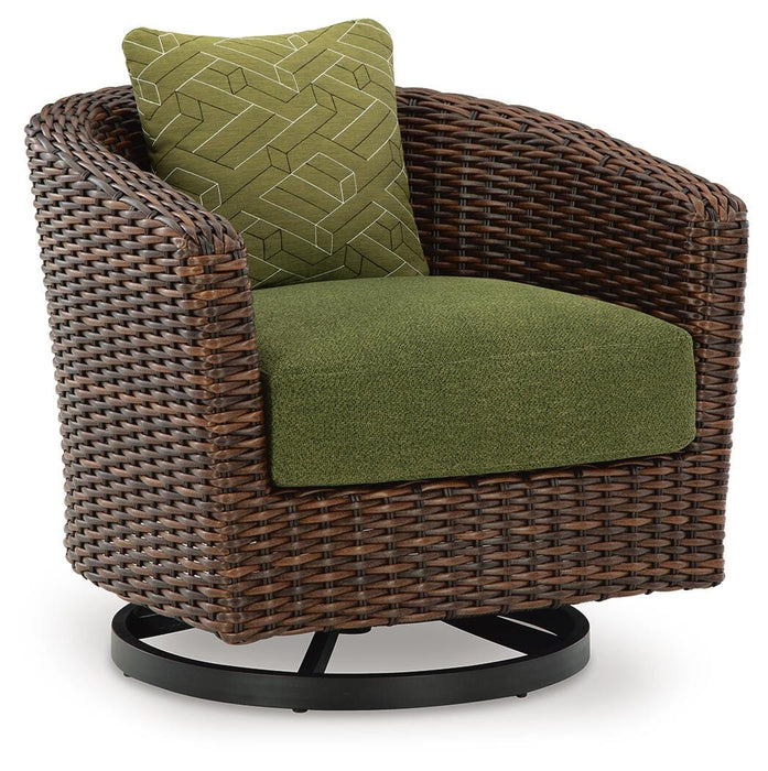 Signature Design Brown/Green Swivel Lounge w/ Cushion