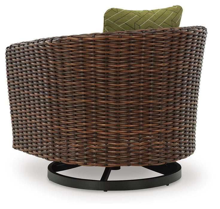 Signature Design Brown/Green Swivel Lounge w/ Cushion