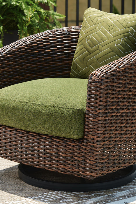 Signature Design Brown/Green Swivel Lounge w/ Cushion