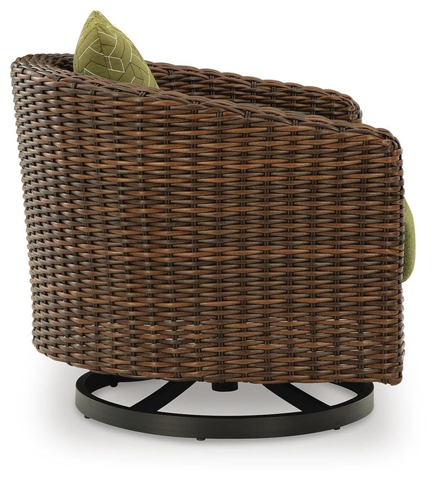 Signature Design Brown/Green Swivel Lounge w/ Cushion