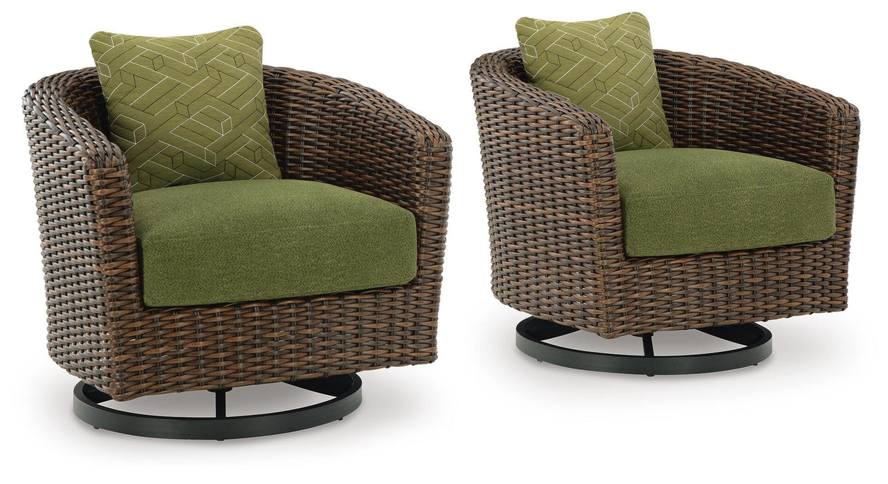 Signature Design Brown/Green Swivel Lounge w/ Cushion