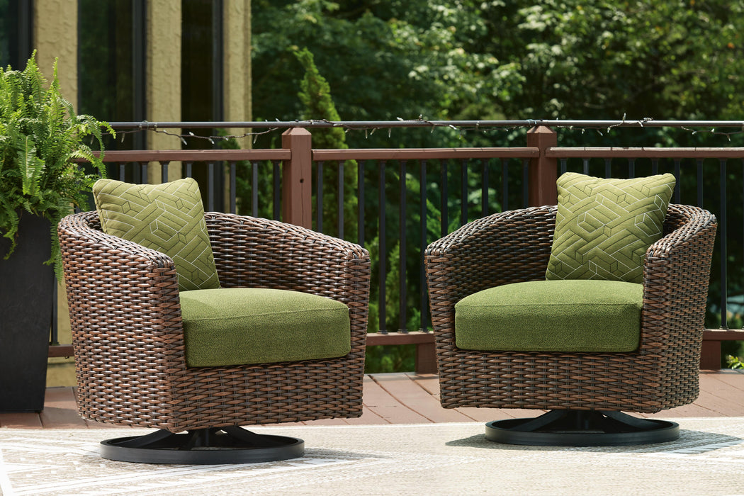 Signature Design Brown/Green Swivel Lounge w/ Cushion