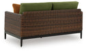 Signature Design Brown/Green Loveseat w/Cushion