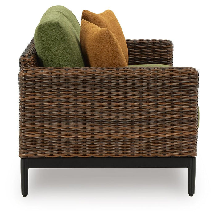 Signature Design Brown/Green Loveseat w/Cushion