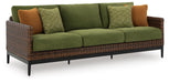 Signature Design Brown/Green Sofa with Cushion