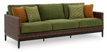 Signature Design Brown/Green Sofa with Cushion