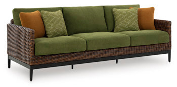 Signature Design Brown/Green Sofa with Cushion