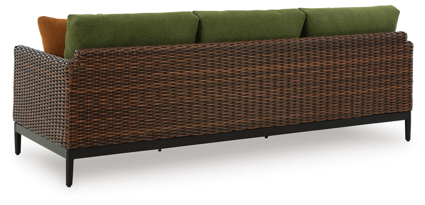 Signature Design Brown/Green Sofa with Cushion