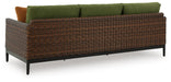 Signature Design Brown/Green Sofa with Cushion