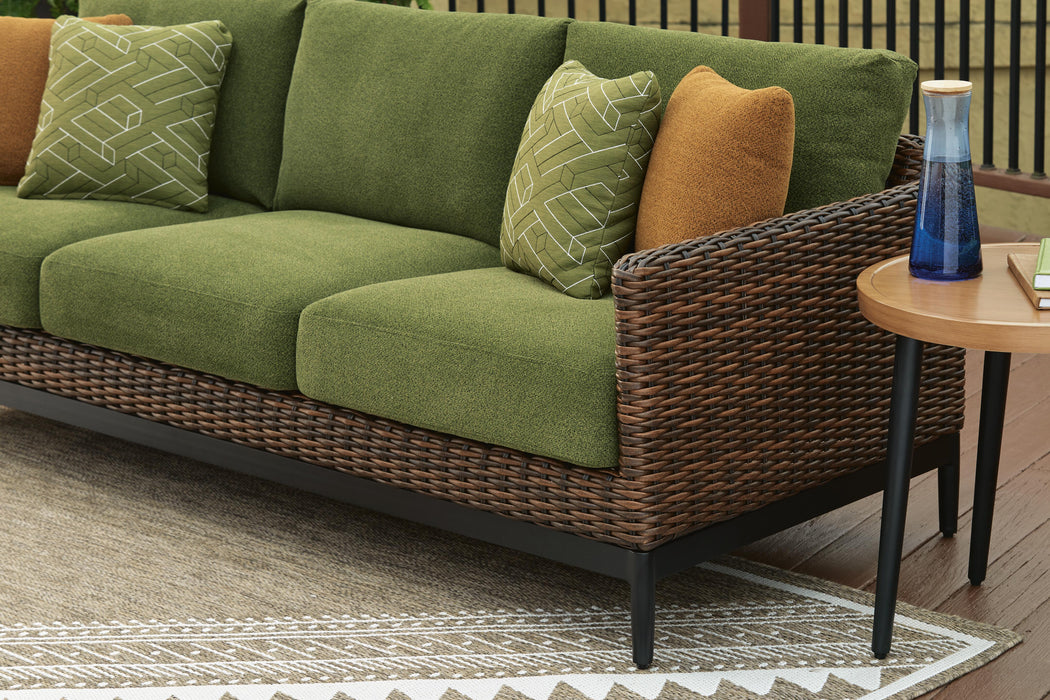 Signature Design Brown/Green Sofa with Cushion