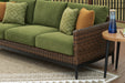 Signature Design Brown/Green Sofa with Cushion