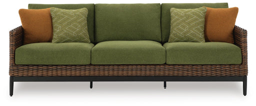 Signature Design Brown/Green Sofa with Cushion