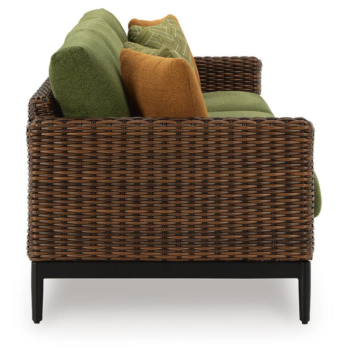 Signature Design Brown/Green Sofa with Cushion