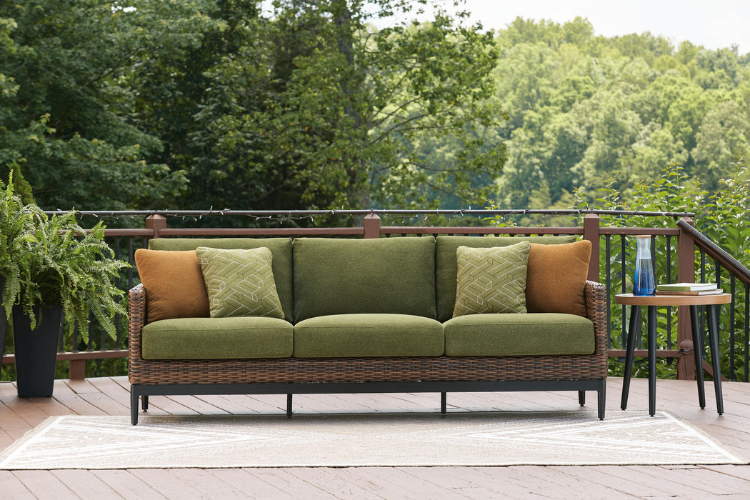 Signature Design Brown/Green Sofa with Cushion