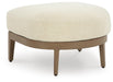 Signature Design Dark Brown/White Ottoman with Cushion