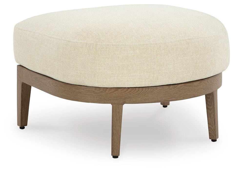 Signature Design Dark Brown/White Ottoman with Cushion