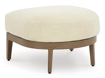 Signature Design Dark Brown/White Ottoman with Cushion