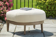 Signature Design Dark Brown/White Ottoman with Cushion