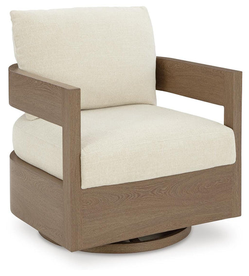 Signature Design Dark Brown/White Swivel Glider Chair w/Cushion