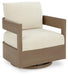 Signature Design Dark Brown/White Swivel Glider Chair w/Cushion