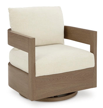 Signature Design Dark Brown/White Swivel Glider Chair w/Cushion