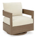 Signature Design Dark Brown/White Swivel Glider Chair w/Cushion