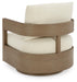Signature Design Dark Brown/White Swivel Glider Chair w/Cushion