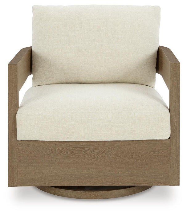Signature Design Dark Brown/White Swivel Glider Chair w/Cushion