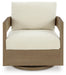 Signature Design Dark Brown/White Swivel Glider Chair w/Cushion