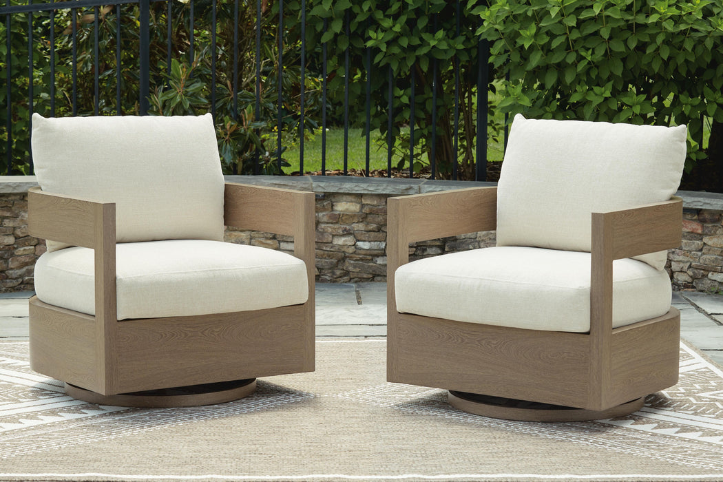 Signature Design Dark Brown/White Swivel Glider Chair w/Cushion