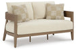 Signature Design Dark Brown/White Loveseat w/Cushion