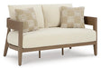 Signature Design Dark Brown/White Loveseat w/Cushion