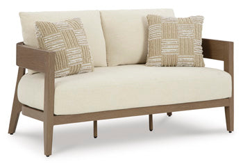 Signature Design Dark Brown/White Loveseat w/Cushion