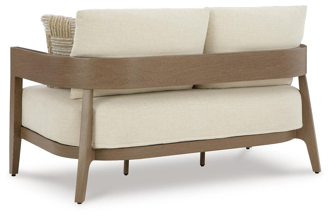 Signature Design Dark Brown/White Loveseat w/Cushion