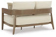 Signature Design Dark Brown/White Loveseat w/Cushion