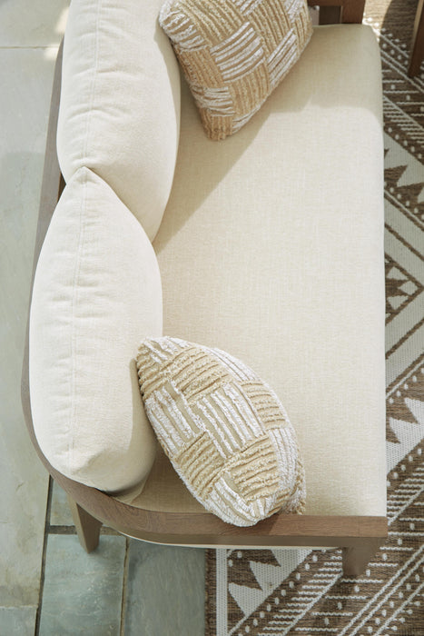 Signature Design Dark Brown/White Loveseat w/Cushion
