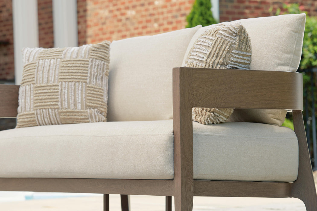 Signature Design Dark Brown/White Loveseat w/Cushion