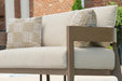 Signature Design Dark Brown/White Loveseat w/Cushion