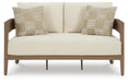 Signature Design Dark Brown/White Loveseat w/Cushion