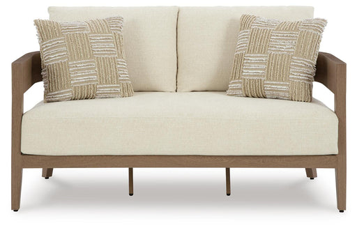Signature Design Dark Brown/White Loveseat w/Cushion