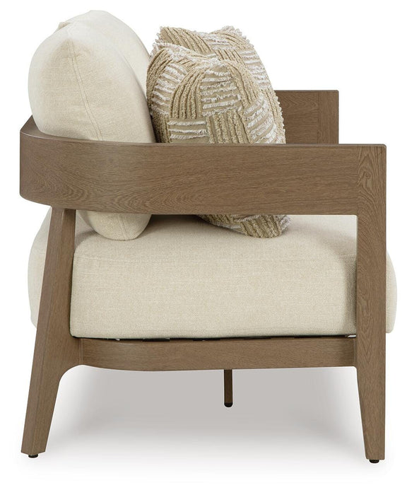 Signature Design Dark Brown/White Loveseat w/Cushion