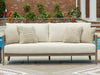 Signature Design Dark Brown/White Sofa with Cushion