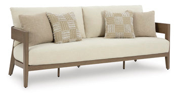 Signature Design Dark Brown/White Sofa with Cushion