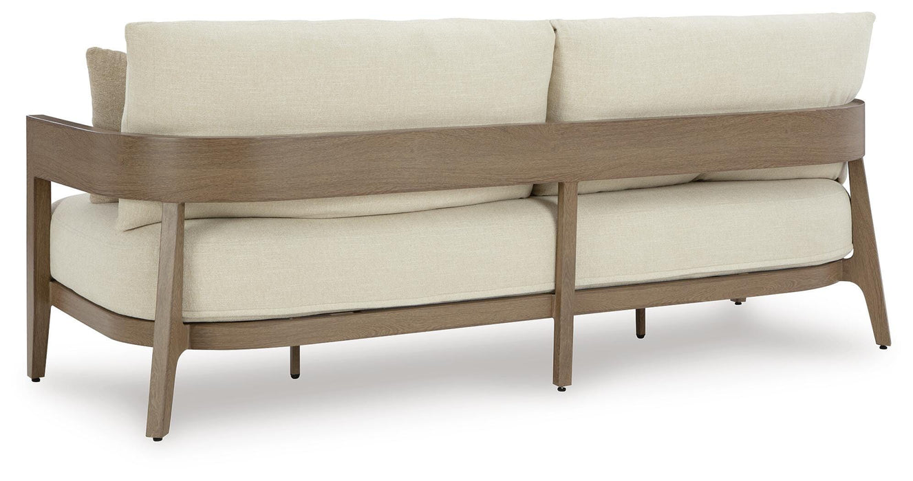 Signature Design Dark Brown/White Sofa with Cushion