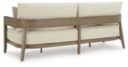 Signature Design Dark Brown/White Sofa with Cushion