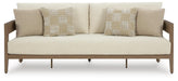 Signature Design Dark Brown/White Sofa with Cushion