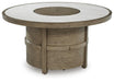 Signature Design Beige Round Fire Pit Table