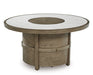 Signature Design Beige Round Fire Pit Table
