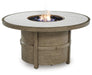 Signature Design Beige Round Fire Pit Table