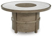Signature Design Beige Round Fire Pit Table